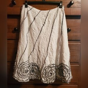 Sunny Leigh Boho Black and White Midi Circle Skirt. Size 12